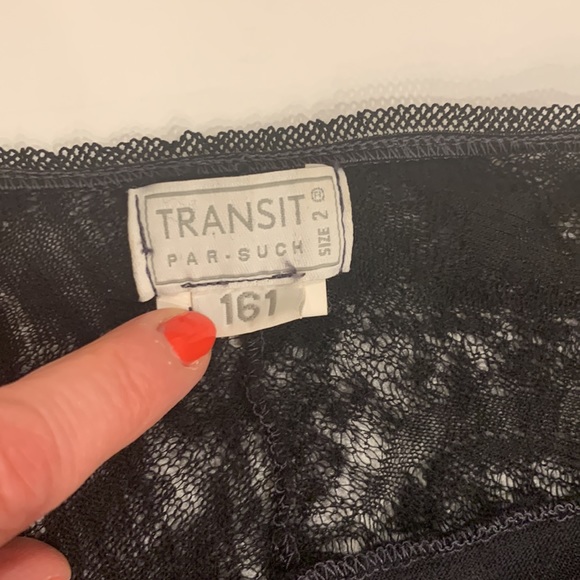 TRANSIT WOMENS BLACK SHIRT WITH LACE DETAIL AND RIBBON TIE AT NECK - Picture 10 of 10